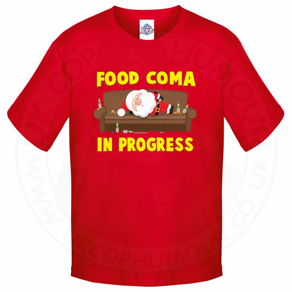 Kids FOOD COMA IN PROGESS T-Shirt - Red, 12-13 Years