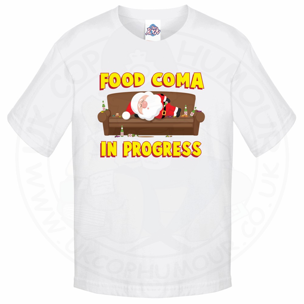 Kids FOOD COMA IN PROGESS T-Shirt - White, 12-13 Years