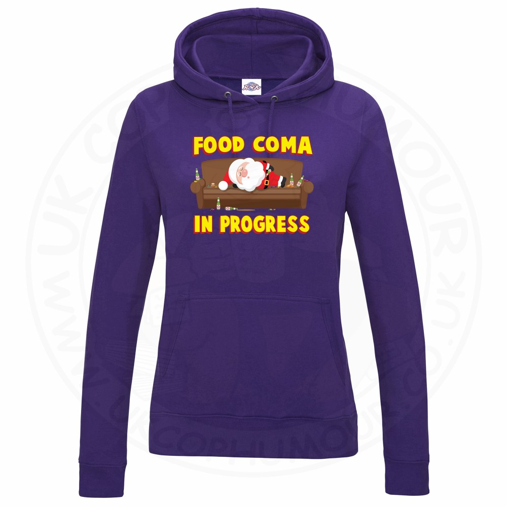 Ladies FOOD COMA IN PROGESS Hoodie - Purple, 18