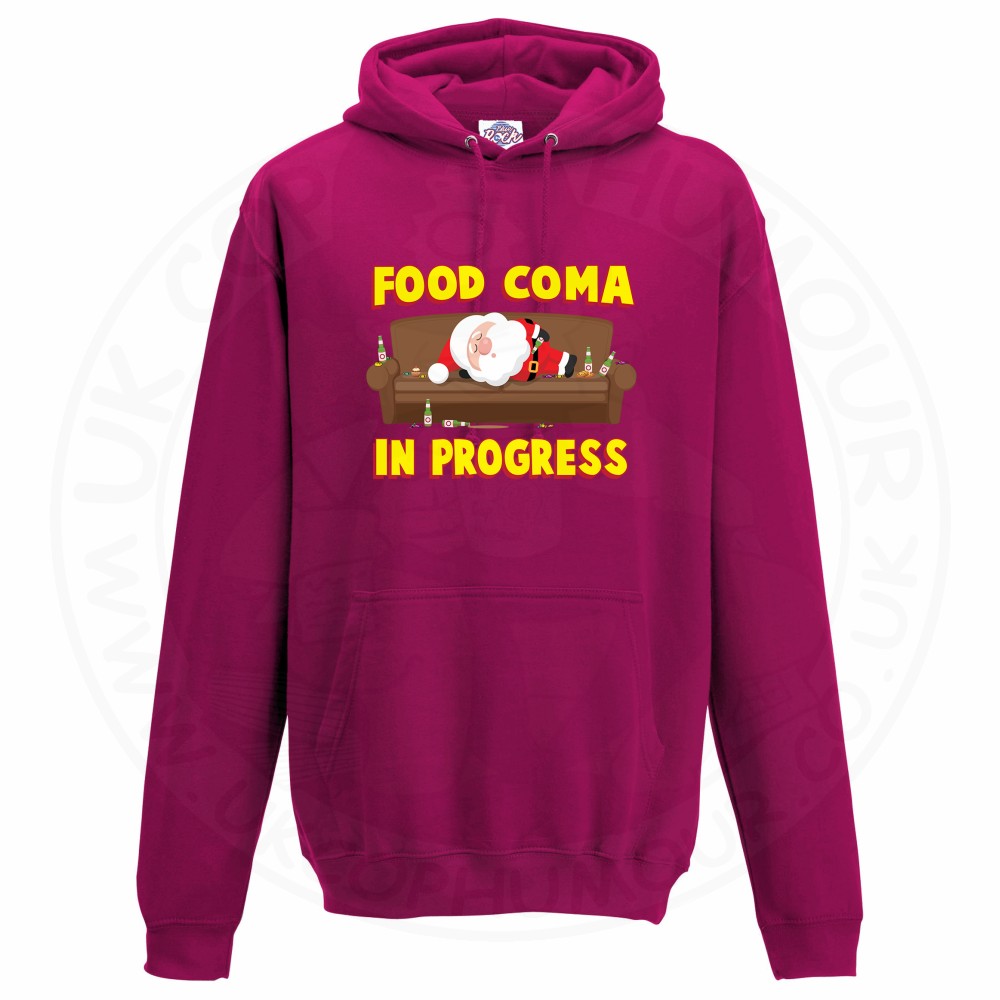 Unisex FOOD COMA IN PROGESS Hoodie - Hot Pink, 2XL