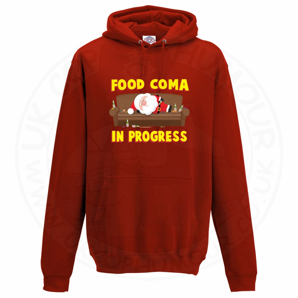 Unisex FOOD COMA IN PROGESS Hoodie - Red, 3XL