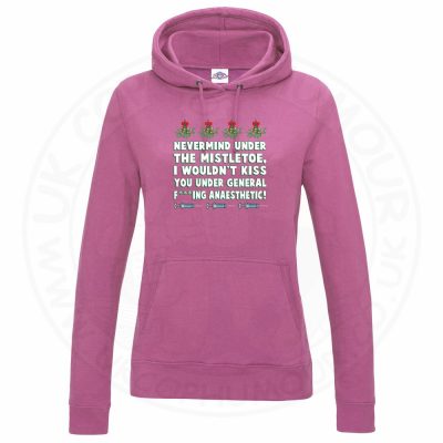 Ladies MISTLETOE ANAESTHETIC Hoodie - Baby Pink, 18