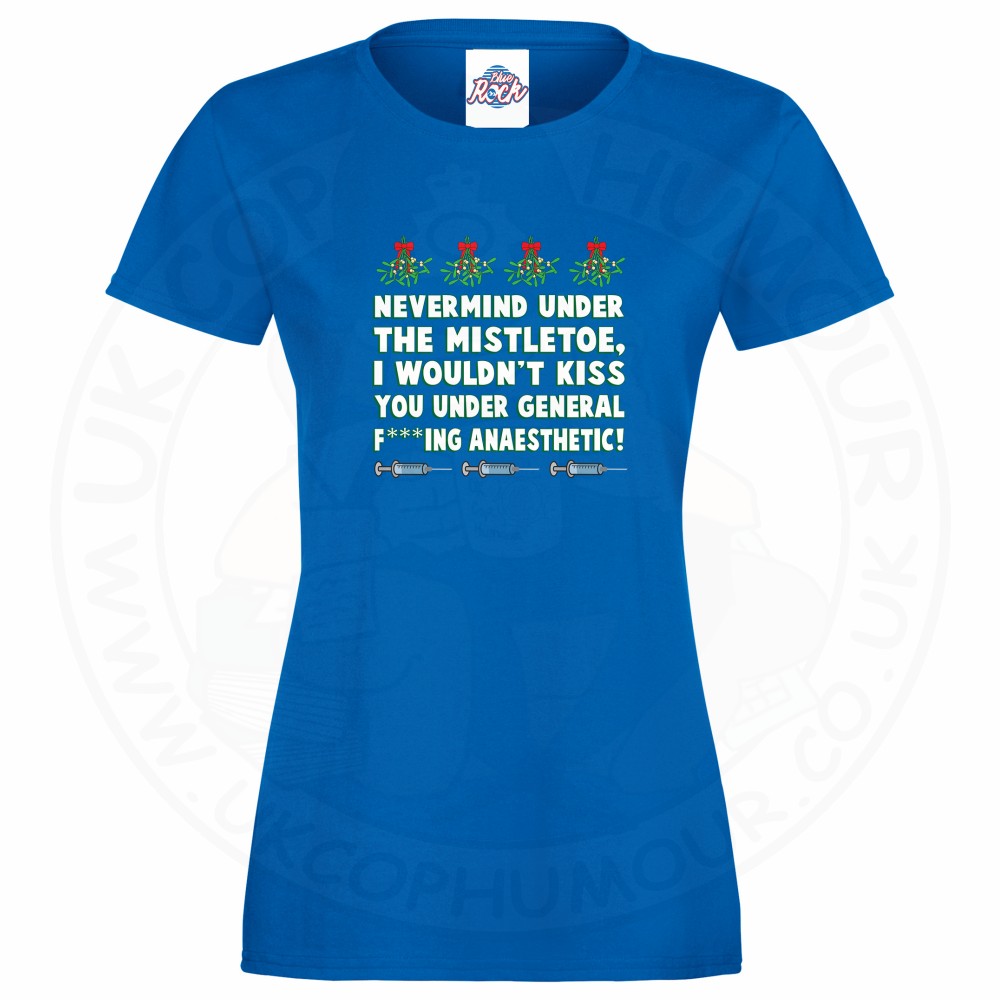 Ladies MISTLETOE ANAESTHETIC T-Shirt - Royal Blue, 18