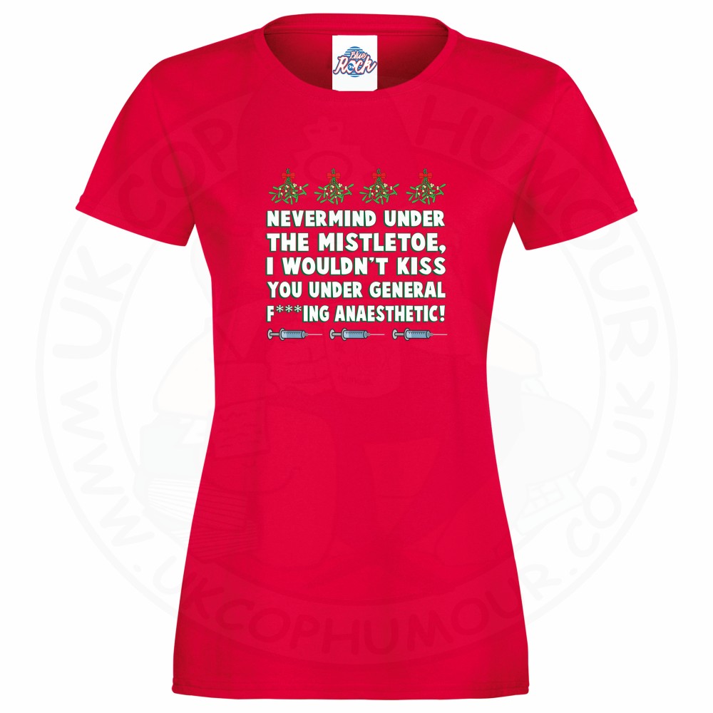 Ladies MISTLETOE ANAESTHETIC T-Shirt - Red, 18