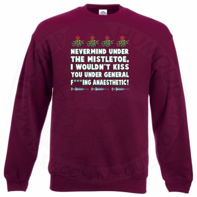 MISTLETOE ANAESTHETIC Sweatshirt - Maroon, 2XL