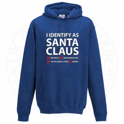 Unisex I IDENTIFY AS SANTA CLAUS Hoodie - Royal Blue, 3XL