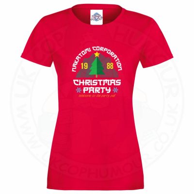 Ladies NAKATOMI CORP CHRISTMAS T-Shirt - Red, 18