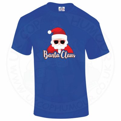 Mens BANTA CLAUS T-Shirt - Royal Blue, 5XL