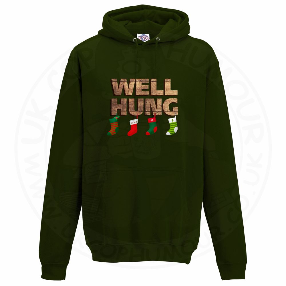 Unisex WELL HUNG Hoodie - Forest Green, 2XL