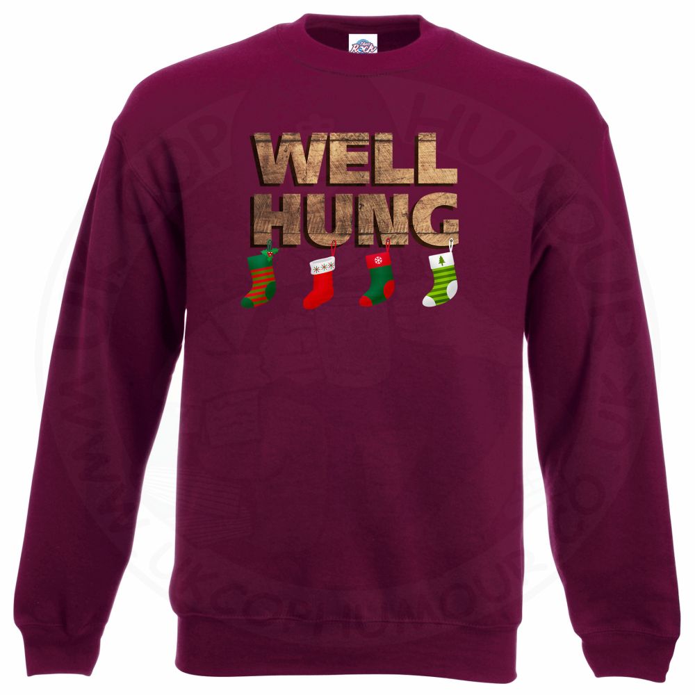 WELL HUNG Sweatshirt - Maroon, 2XL
