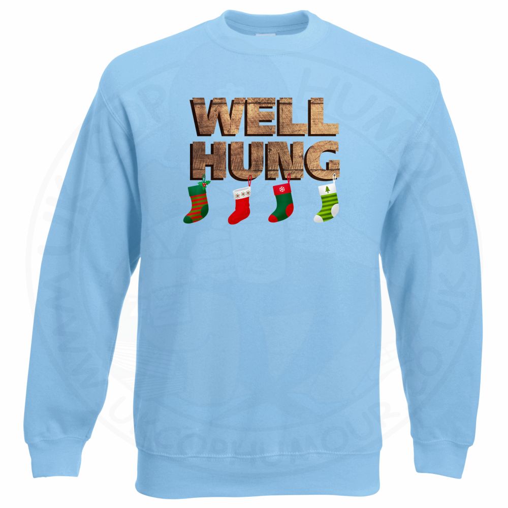 WELL HUNG Sweatshirt - Sky Blue, 2XL