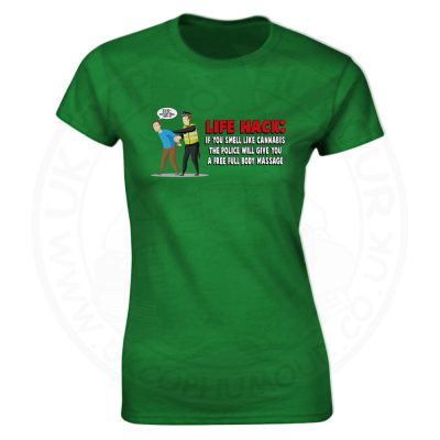 Ladies Free Body Massage T-Shirt - Kelly Green, 18