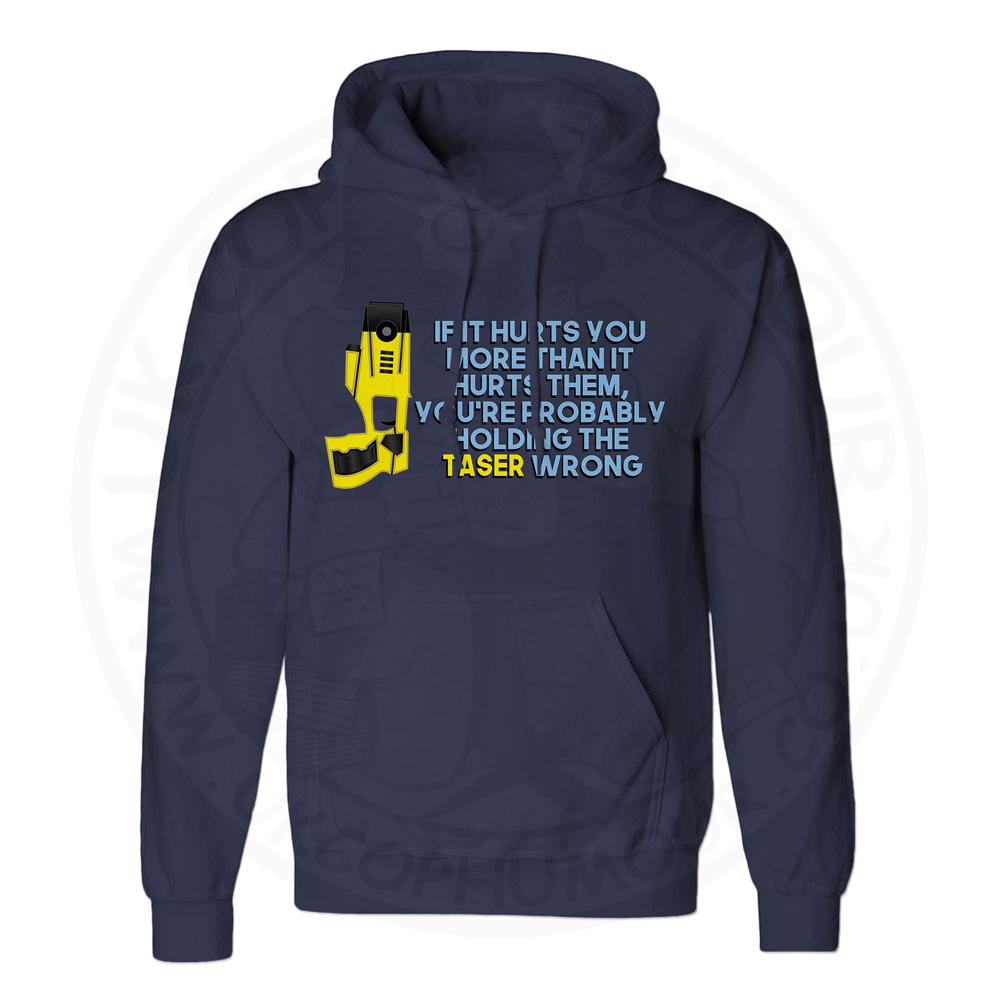 Unisex Holding the Taser Wrong Hoodie - Navy, 5XL