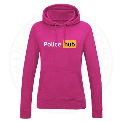 Ladies Police Hub Hoodie - Hot Pink, 18