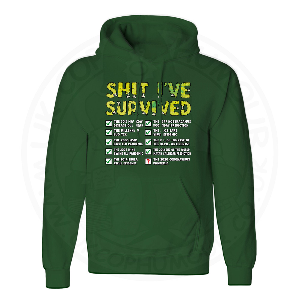 Unisex Ive Survived Hoodie - Forest Green, 2XL