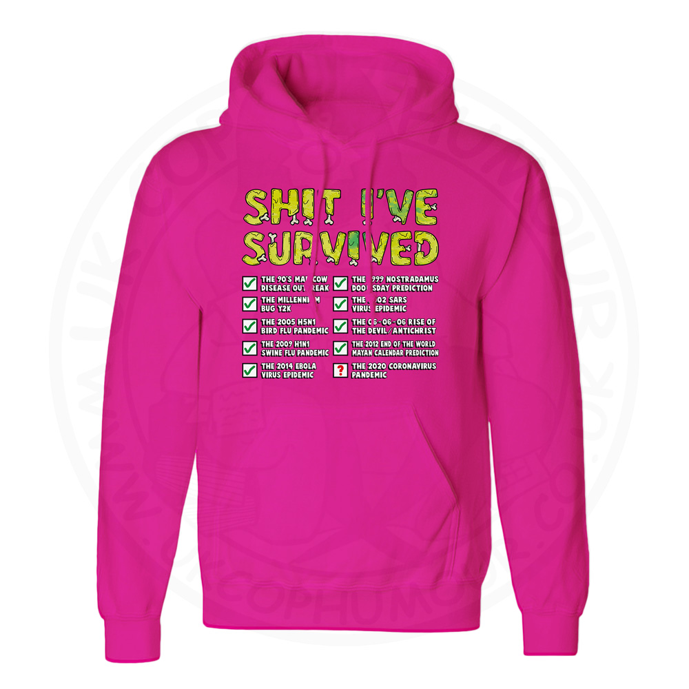 Unisex Ive Survived Hoodie - Hot Pink, 2XL
