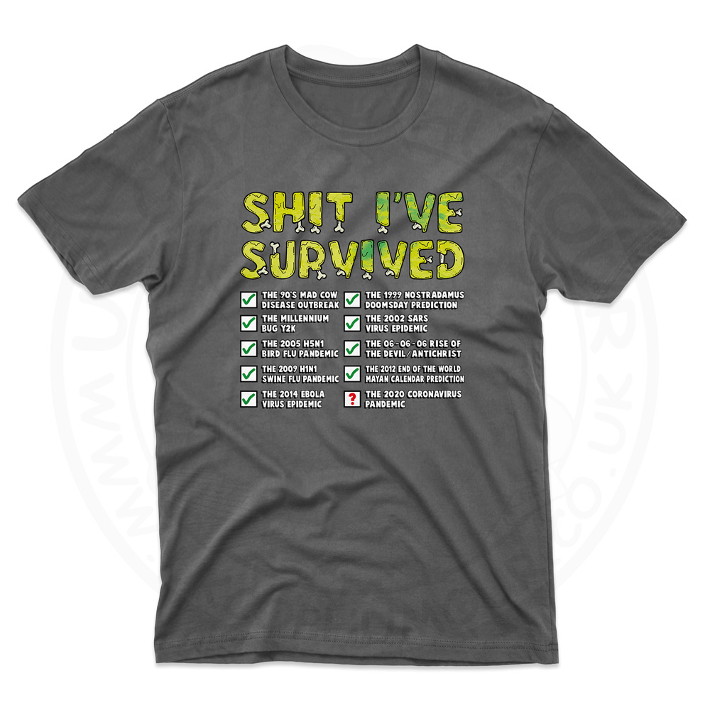 Mens Ive Survived T-Shirt - Black, 5XL