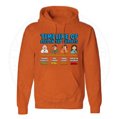 Unisex Timeline of Experts Hoodie - Orange, 2XL