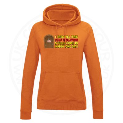 Ladies Self Isolation Hoodie - Orange, 18