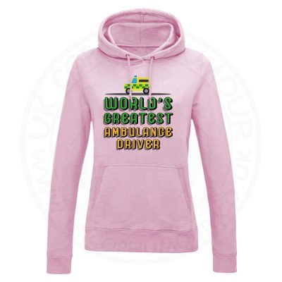 Ladies World Greatest Ambulance Driver Hoodie - Baby Pink, 18