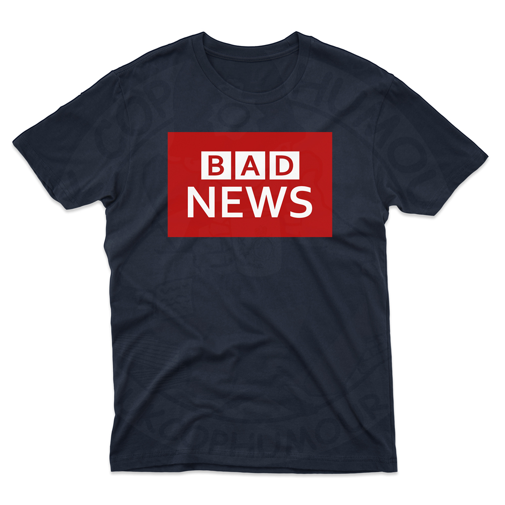 Mens BAD NEWS T-Shirt - Navy, 5XL