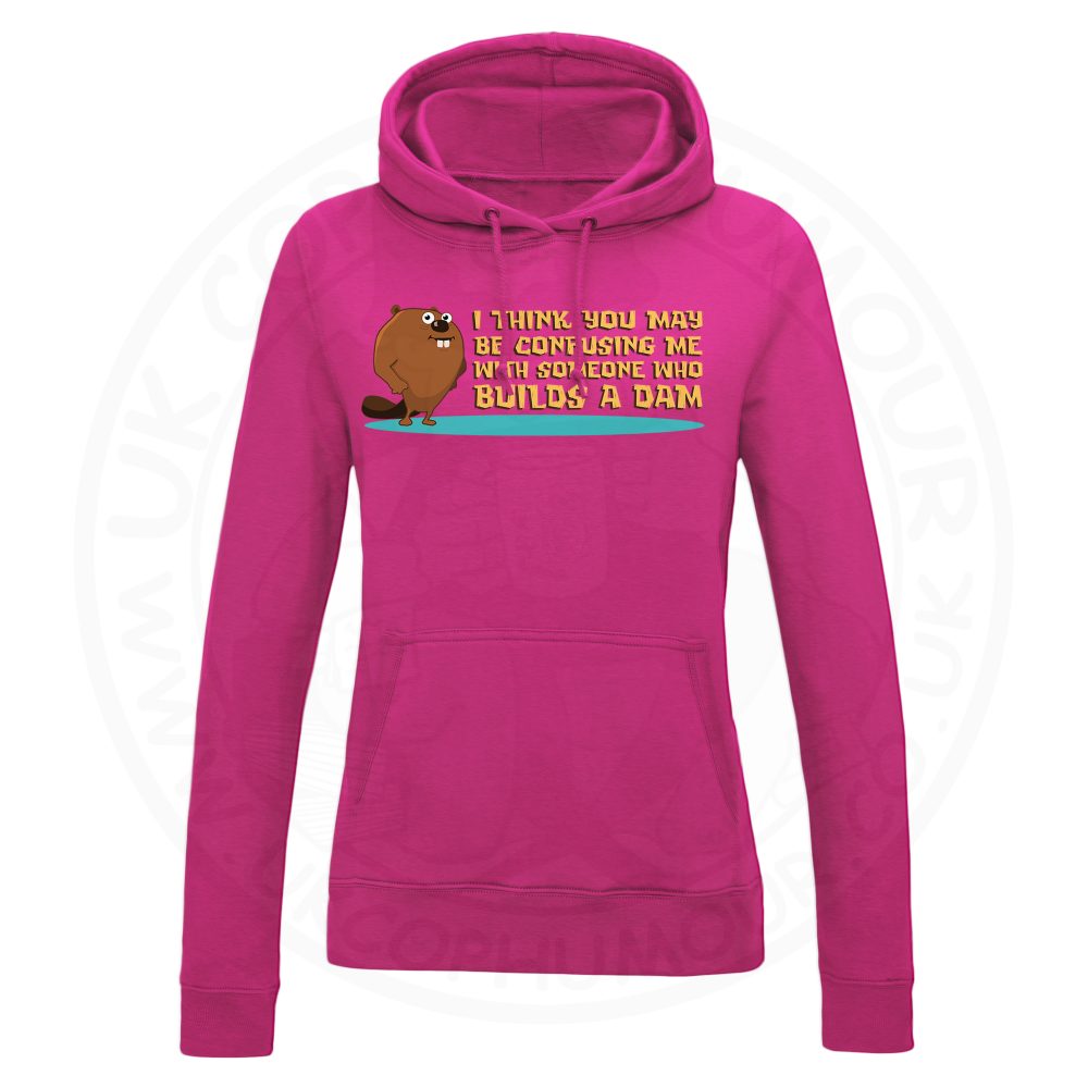 Ladies Builds A Dam Hoodie - Hot Pink, 18