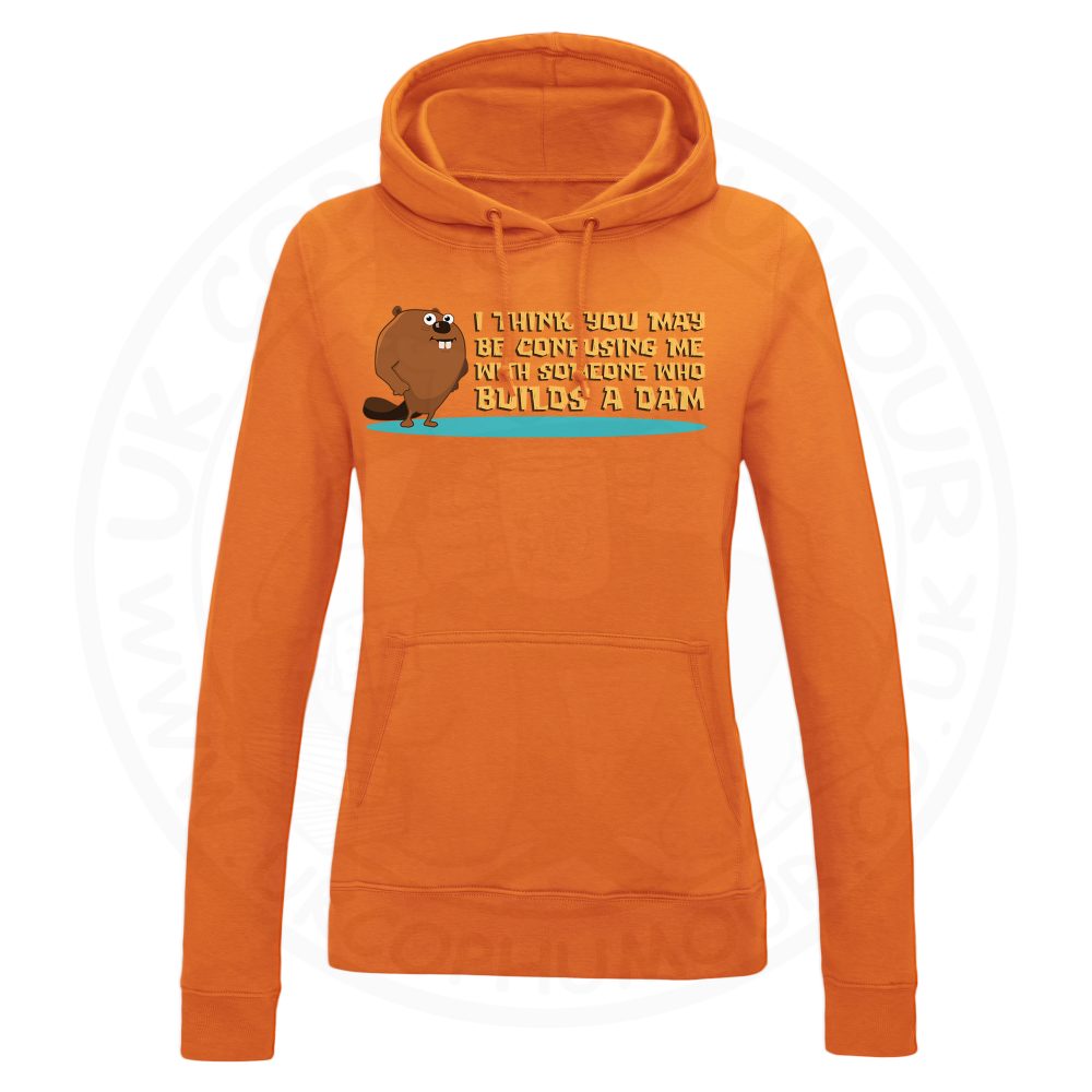 Ladies Builds A Dam Hoodie - Orange, 18