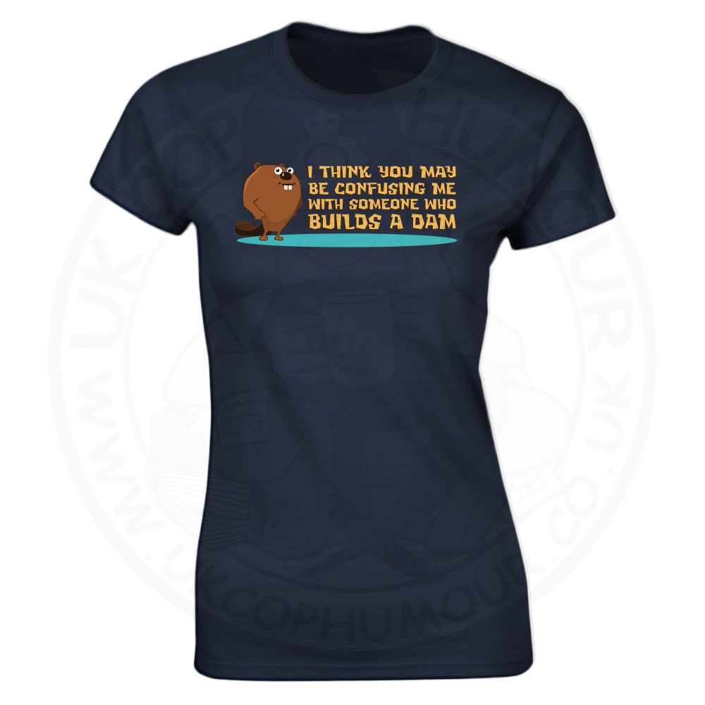 Ladies Builds A Dam T-Shirt - Navy, 18