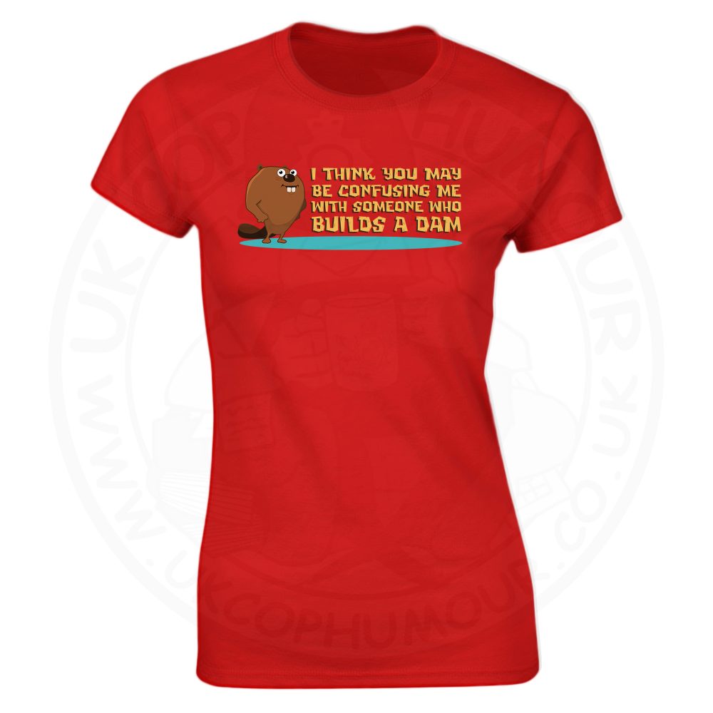 Ladies Builds A Dam T-Shirt - Red, 18