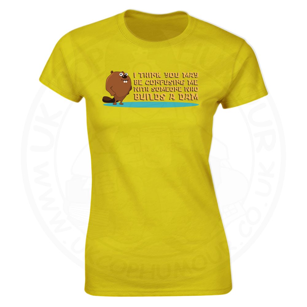 Ladies Builds A Dam T-Shirt - Yellow, 18