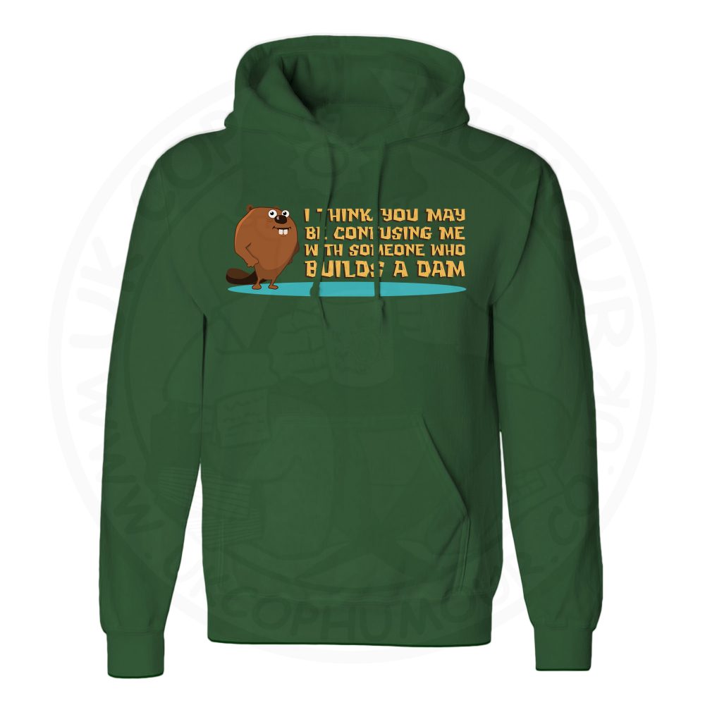 Unisex Builds A Dam Hoodie - Forest Green, 2XL