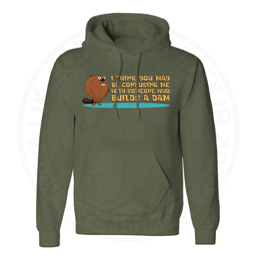 Unisex Builds A Dam Hoodie - Olive Green, 2XL