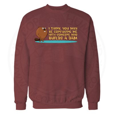Builds A Dam Sweatshirt - Maroon, 2XL