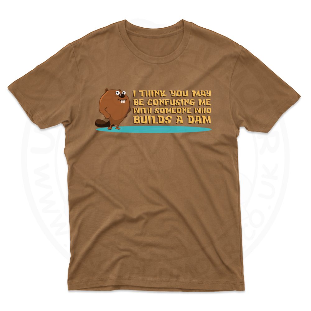 Mens Builds A Dam T-Shirt - Chestnut, 2XL