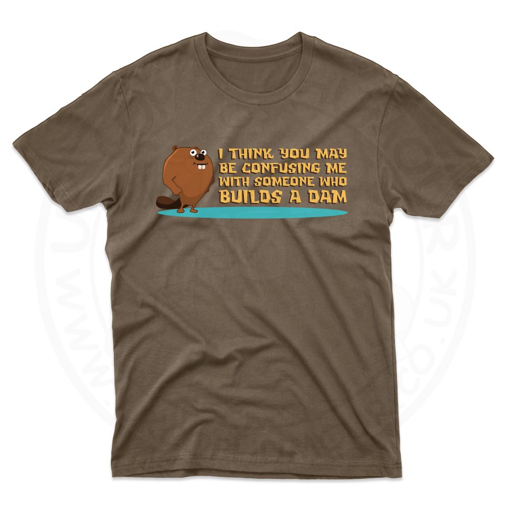 Mens Builds A Dam T-Shirt - Dark Chocolate, 2XL