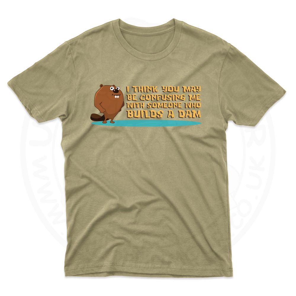 Mens Builds A Dam T-Shirt - Desert, 2XL