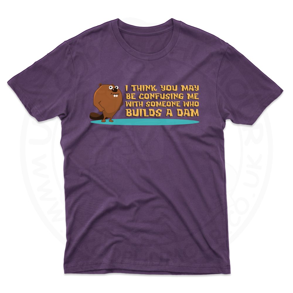 Mens Builds A Dam T-Shirt - Purple, 2XL