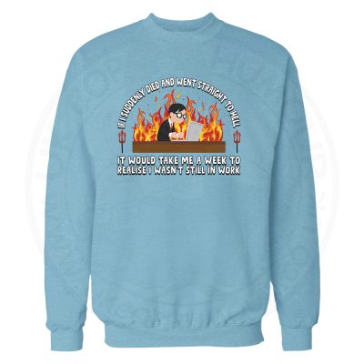 STRAIGHT TO HELL Sweatshirt - Sky Blue, L