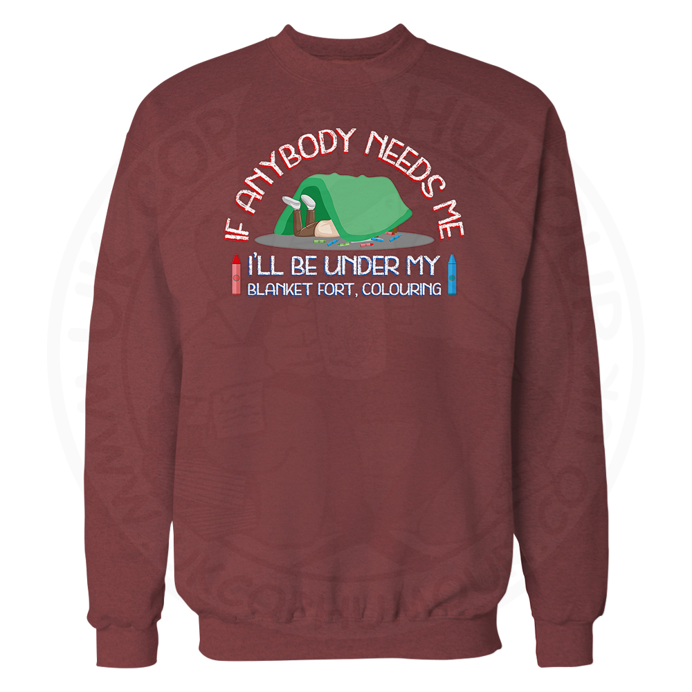 BLANKET FORT Sweatshirt - Maroon, 2XL