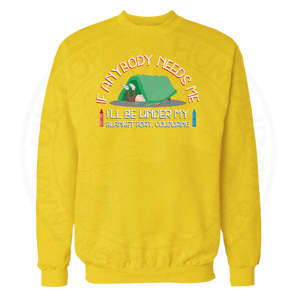 BLANKET FORT Sweatshirt - Yellow, 2XL