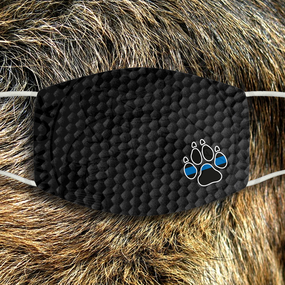 THIN BLUE LINE PAW PRINT Face Cover